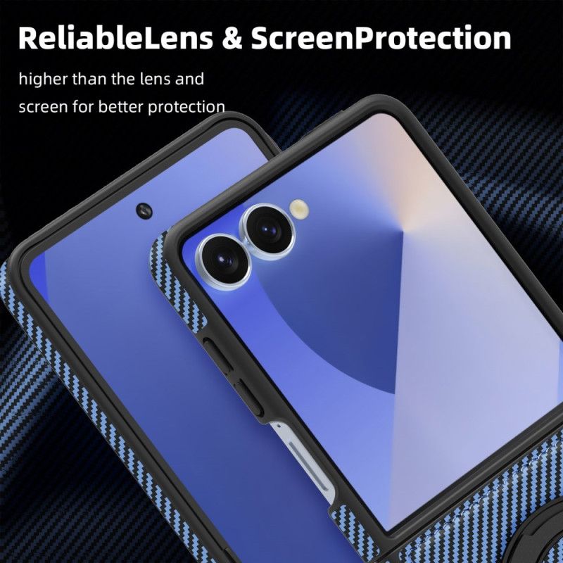 Deksel Samsung Galaxy Z Flip 7 Mobildeksel Magnetisk Karbonfiber