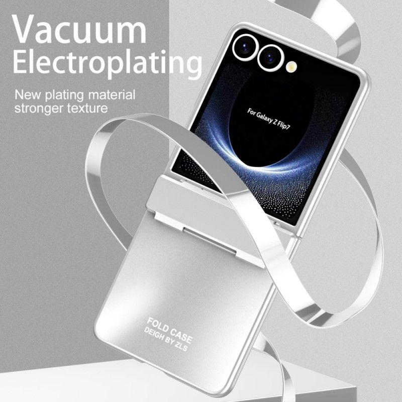 Deksel Samsung Galaxy Z Flip 7 Mobildeksel Metallisk Effekt Med Hengsel