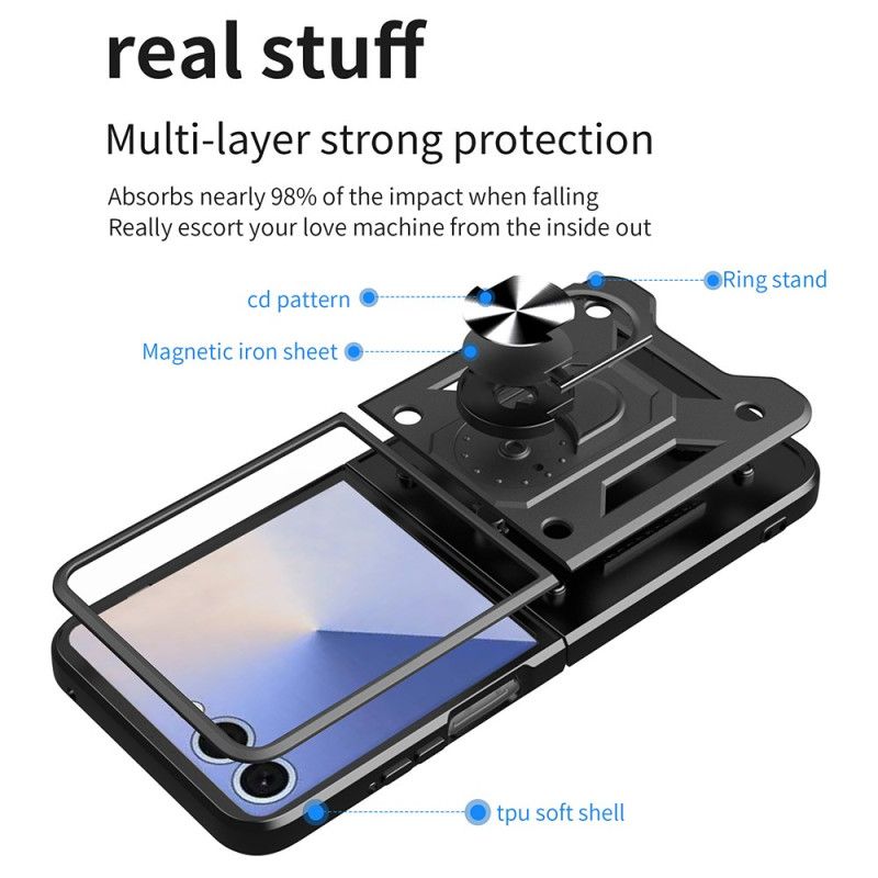 Deksel Samsung Galaxy Z Flip 7 Robust Med Ringholder Beskyttelse Deksel