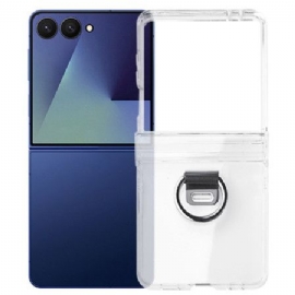 Deksel Til Samsung Galaxy Z Flip 7 Gjennomsiktig Med Ringholder
