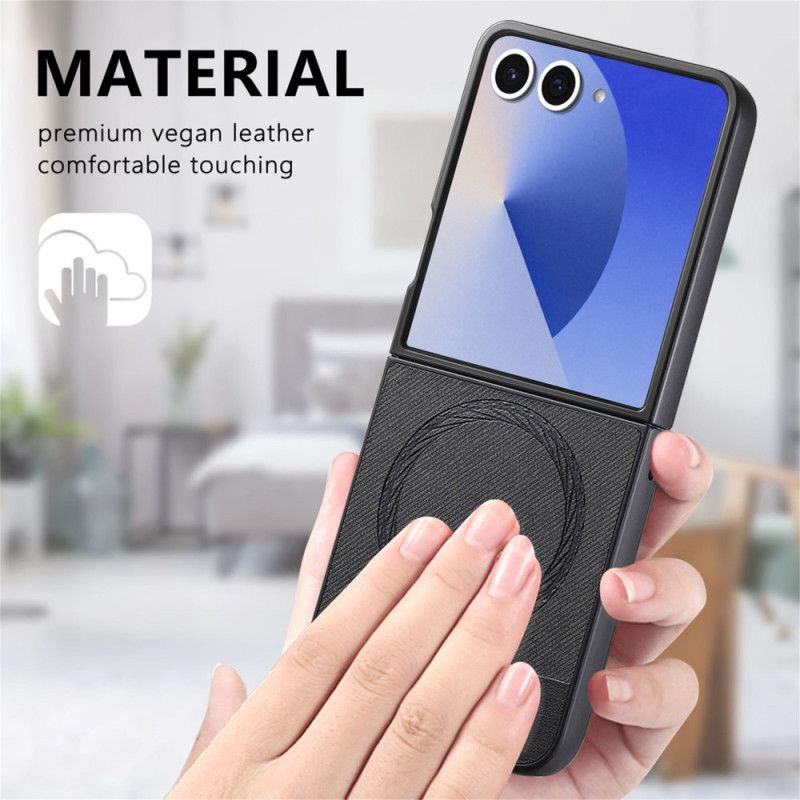 Deksel Til Samsung Galaxy Z Flip 7 Magsafe-kompatibel Denimteksturert Skinn