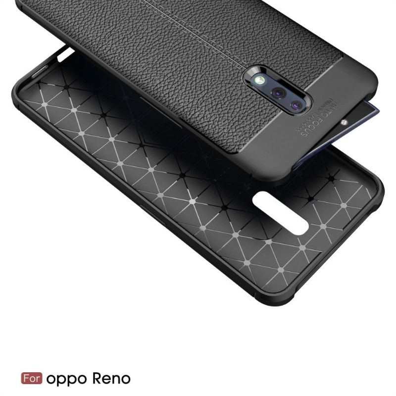 Deksel Til Oppo Reno Faux Leather Finishing Gel