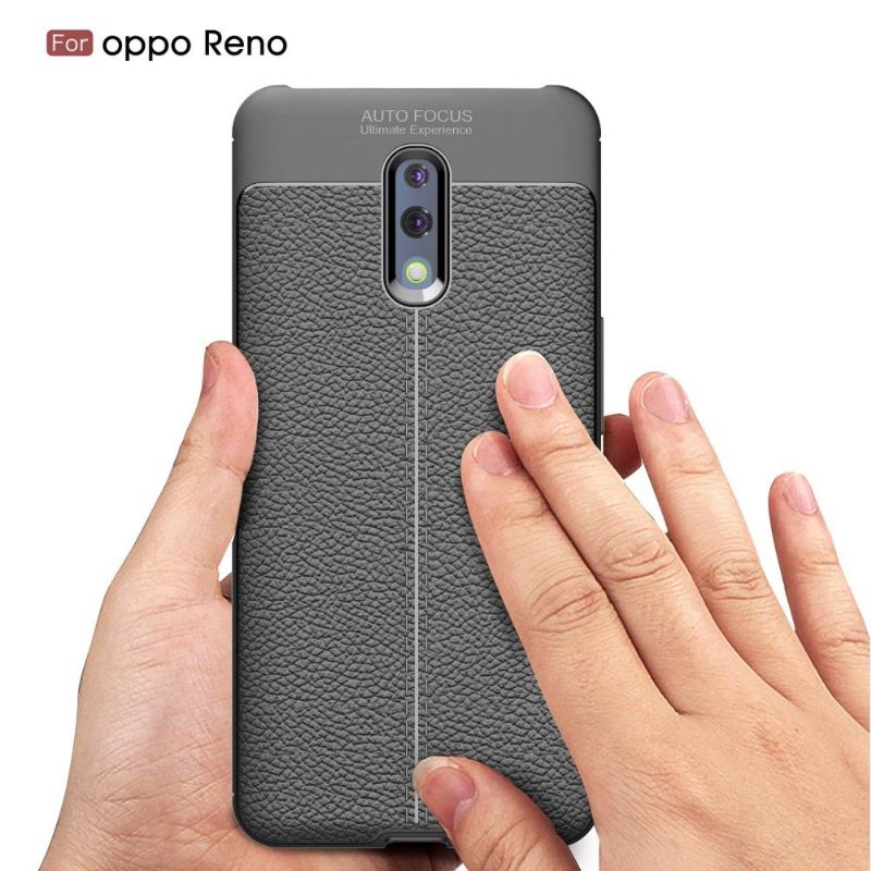 Deksel Til Oppo Reno Faux Leather Finishing Gel
