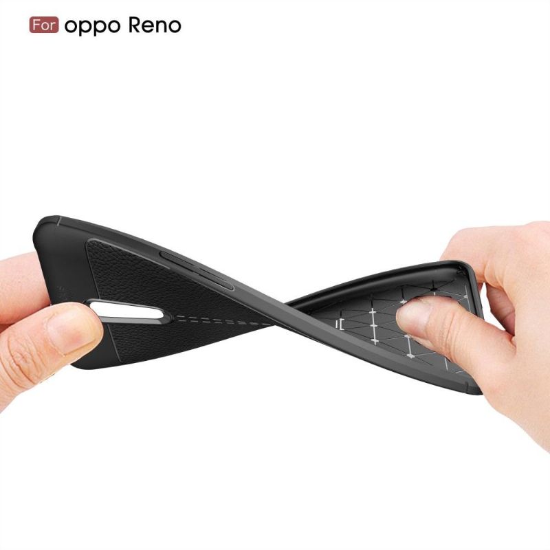 Deksel Til Oppo Reno Faux Leather Finishing Gel