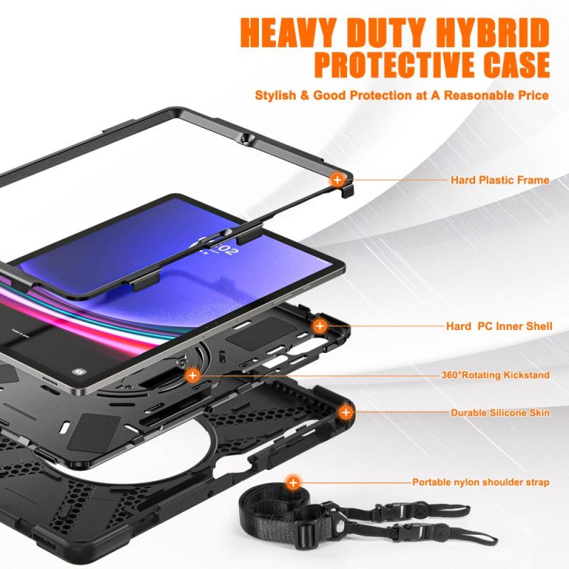 Deksel Samsung Galaxy Tab S10 Plus Slitesterkt Stativ Og Skulderstropp