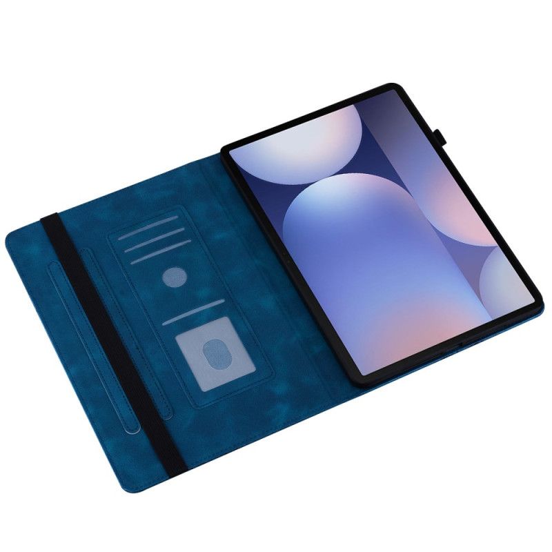 Etui Samsung Galaxy Tab S10 Plus Hjerter Med Semsket Skinneffekt