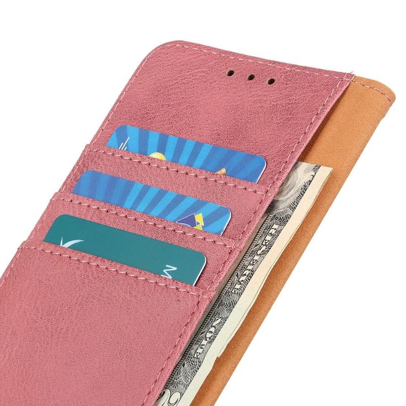 Folio Deksel Til Samsung Galaxy A31 Khazneh Skinneffektkortholder - Rosa