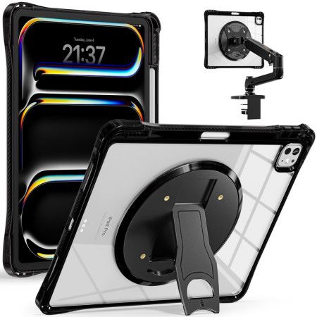 Deksel iPad Pro 13 (2025) Gjennomsiktig Med Stativ