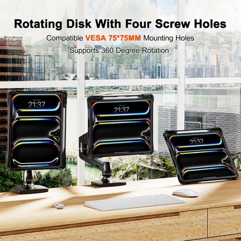 Deksel iPad Pro 13 (2025) Gjennomsiktig Med Stativ