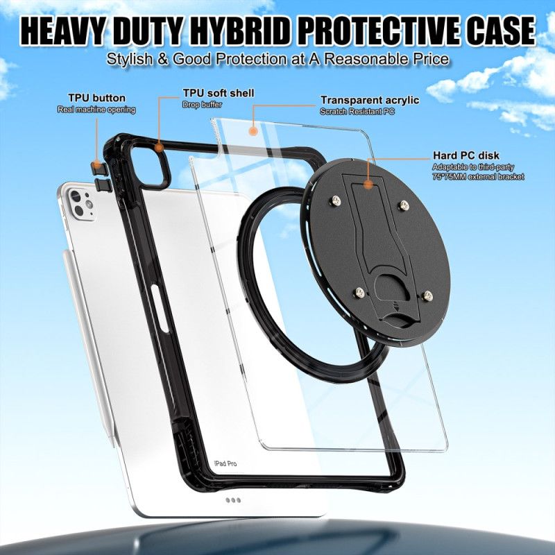 Deksel iPad Pro 13 (2025) Gjennomsiktig Med Stativ