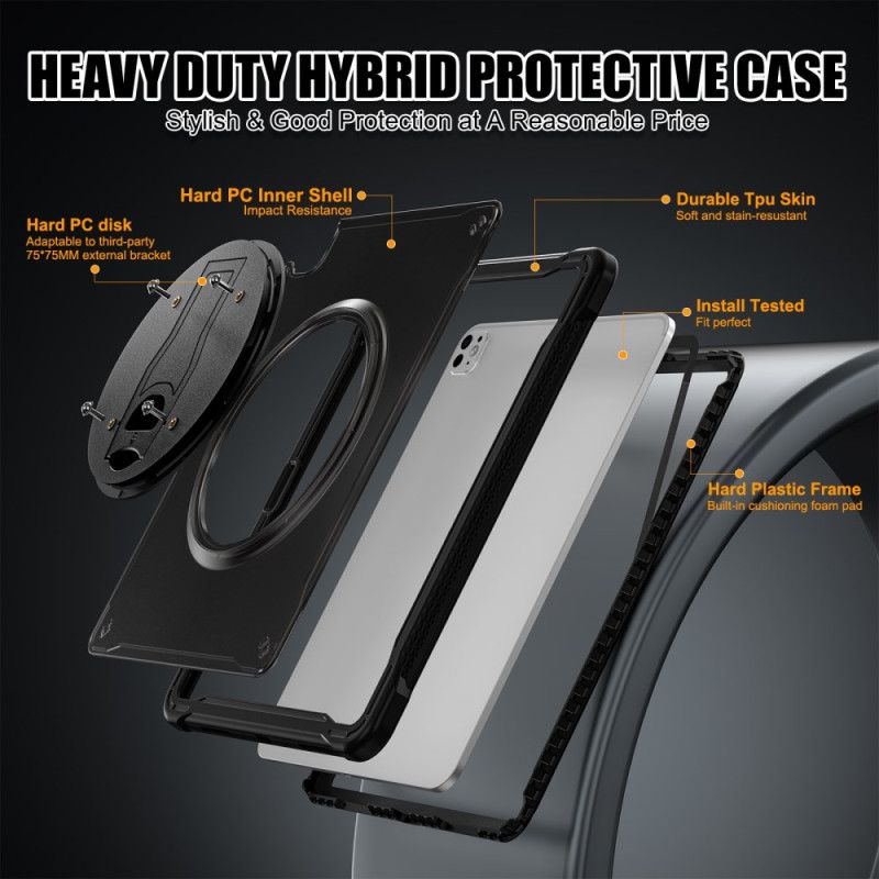 Deksel iPad Pro 13 (2025) Gjennomsiktig Med Stativ