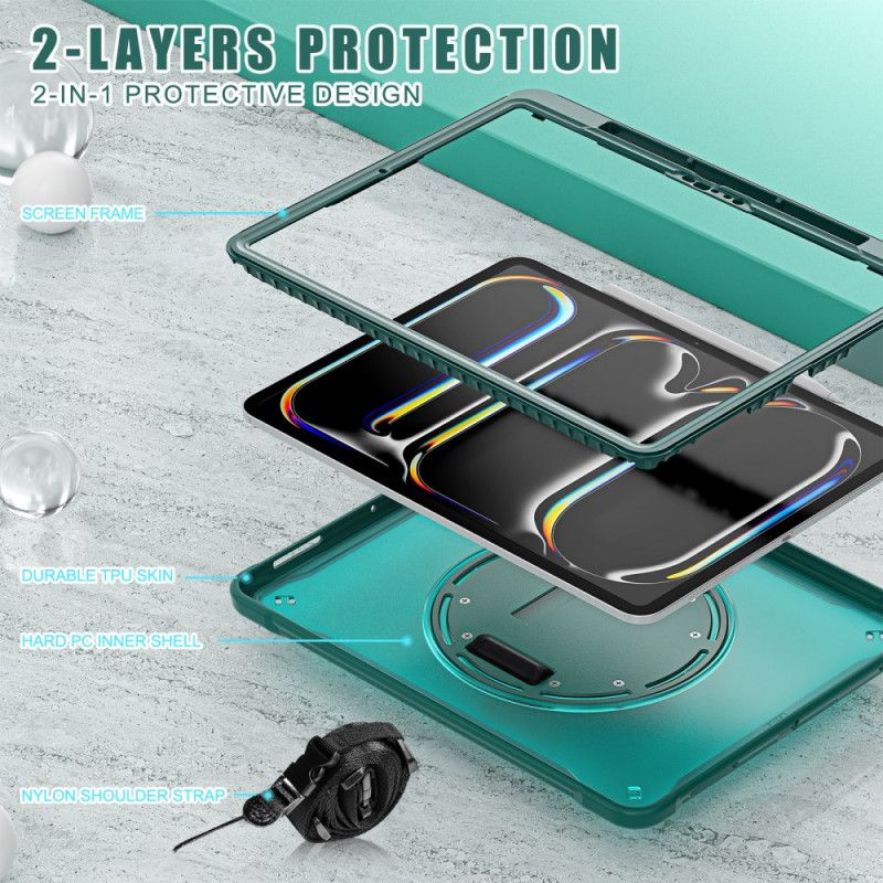 Deksel iPad Pro 13 (2025) Håndstropp Stativ Og Skulderstropp Beskyttelse Deksel