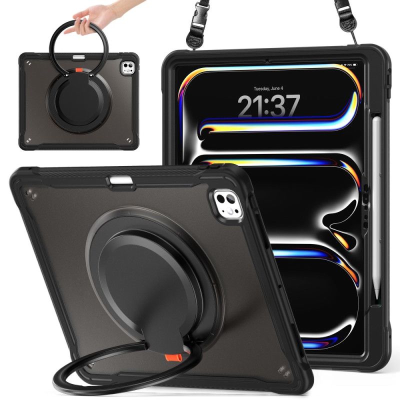 Deksel iPad Pro 13 (2025) Roterende Stativ Og Skulderstropp
