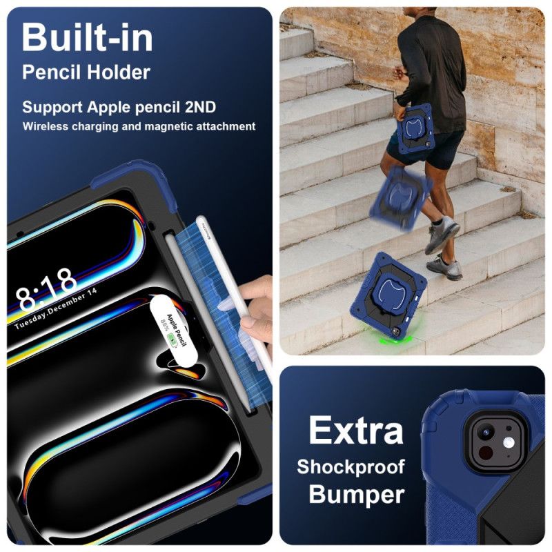 Deksel iPad Pro 13 (2025) Tofarget Stativ Og Skulderstropp