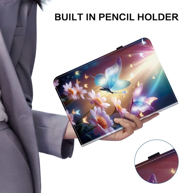 Etui iPad Pro 13 (2025) Glødende Sommerfugler Beskyttelse Deksel