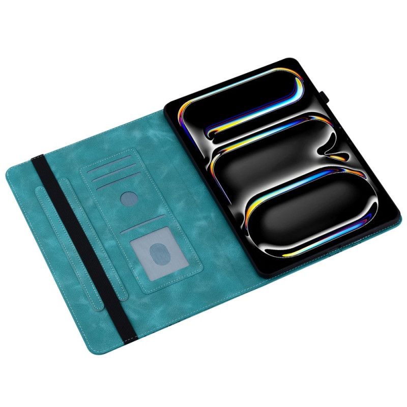 Etui Til iPad Pro 13 (2025) Hjertemønster I Semsket Skinn