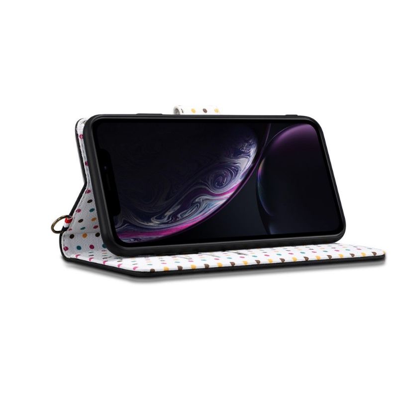 Lærdeksel Til iPhone X / XS Vintage Polka Prikker