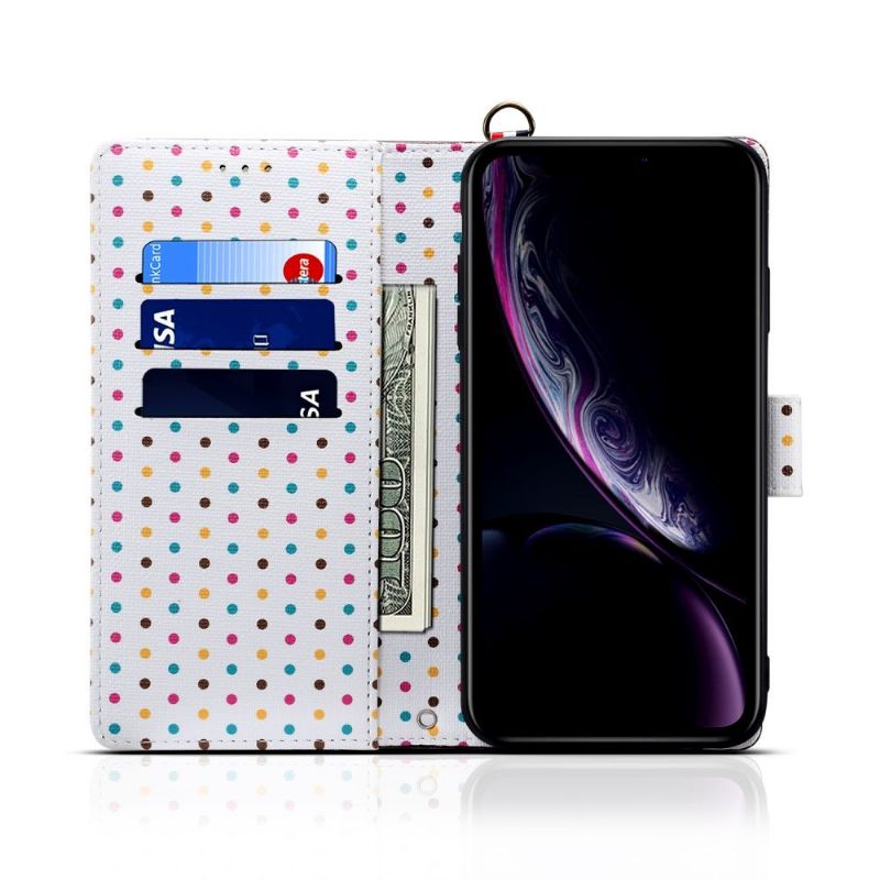 Lærdeksel Til iPhone X / XS Vintage Polka Prikker