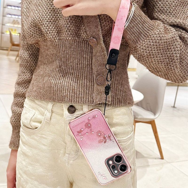 Deksel Oppo Reno 14 Pro 5g Blomster Med Strass