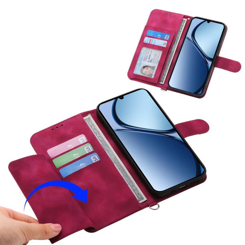 Folio Deksel Oppo Reno 14 Pro 5g Blonde Semsket Skinneffekt Med Stropp Og Skulderstropp Beskyttelse Deksel