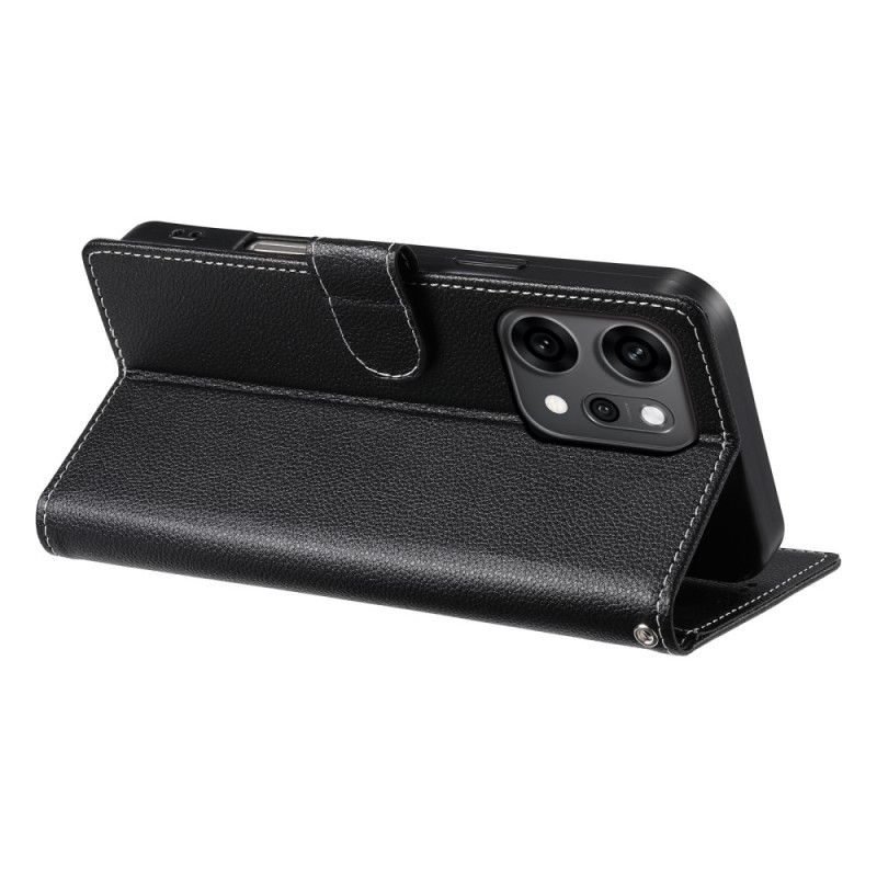 Folio Deksel Oppo Reno 14 Pro 5g Ensfarget Skinneffekt Beskyttelse Deksel