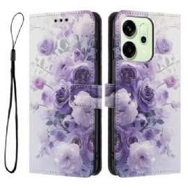 Folio Deksel Oppo Reno 14 Pro 5g Lilla Roser