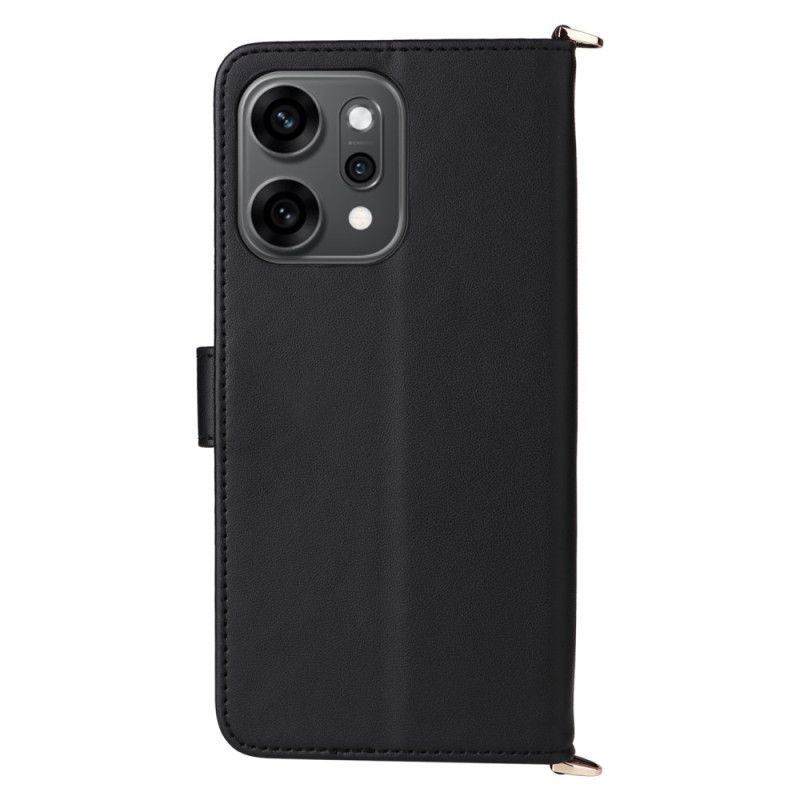 Folio Deksel Oppo Reno 14 Pro 5g Vattert Med Stropp Og Håndleddsstropp Beskyttelse Deksel