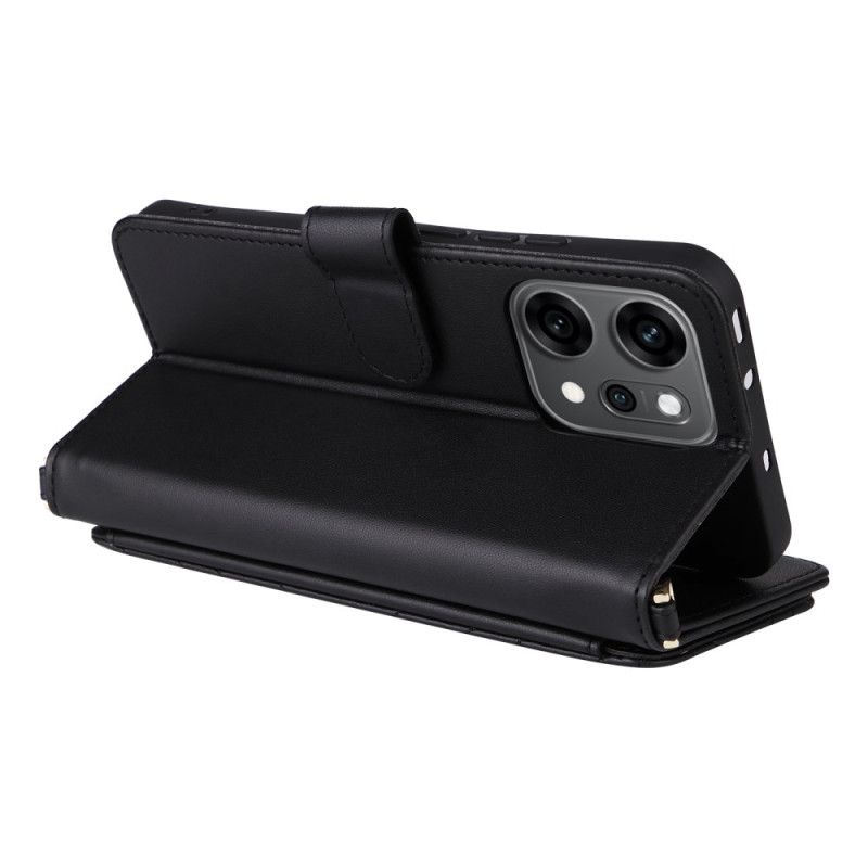 Folio Deksel Oppo Reno 14 Pro 5g Vattert Med Stropp Og Håndleddsstropp Beskyttelse Deksel