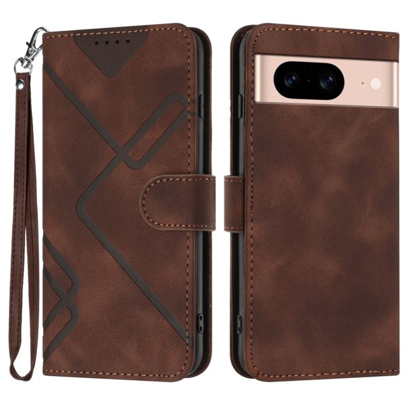 Folio Deksel Google Pixel 8a Strap Lines Mønster