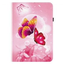 Case Etui Samsung Galaxy Tab S11 Mobildeksel Rosa Sommerfugler