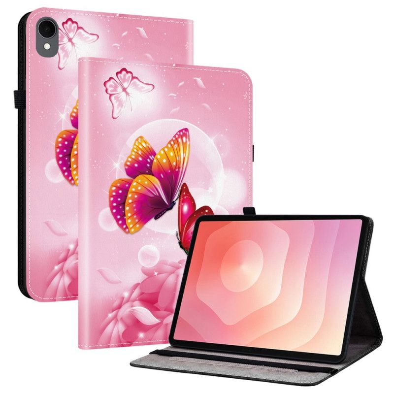 Case Etui Samsung Galaxy Tab S11 Mobildeksel Rosa Sommerfugler