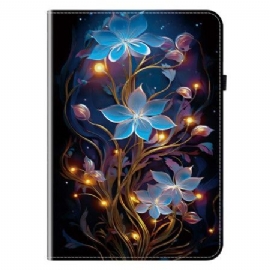 Etui Samsung Galaxy Tab S11 Blå Blomster Beskyttelse Deksel