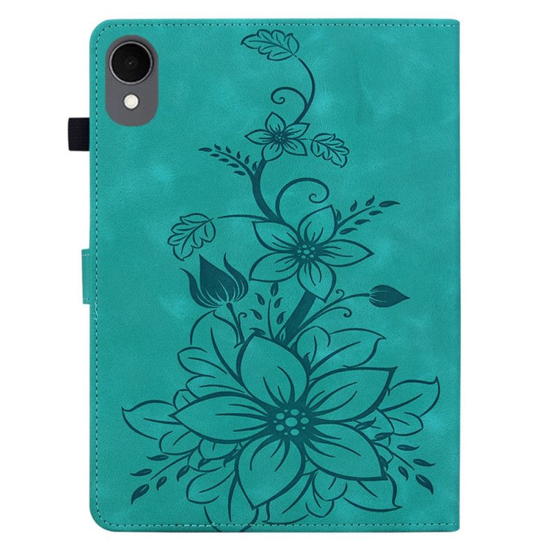 Folio Deksel Samsung Galaxy Tab S11 Blomstermotiv Med Semsket Skinneffekt Beskyttelse Deksel