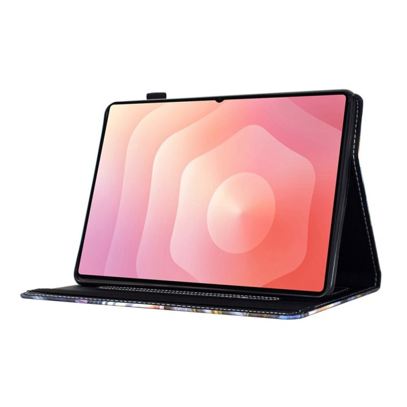 Folio Deksel Samsung Galaxy Tab S11 Fargede Blomster Og Fugler Beskyttelse Deksel