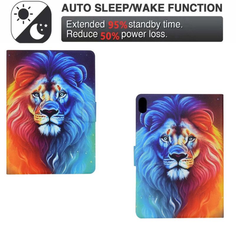 Folio Deksel Samsung Galaxy Tab S11 Farget Løve Beskyttelse Deksel