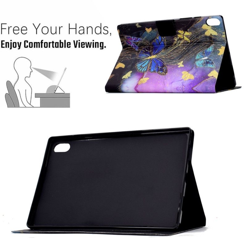 Folio Deksel Samsung Galaxy Tab S11 Gyldne Og Fargerike Sommerfugler