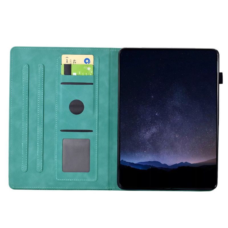 Folio Deksel Samsung Galaxy Tab S11 Kattemotiv Med Semsket Skinneffekt Beskyttelse Deksel