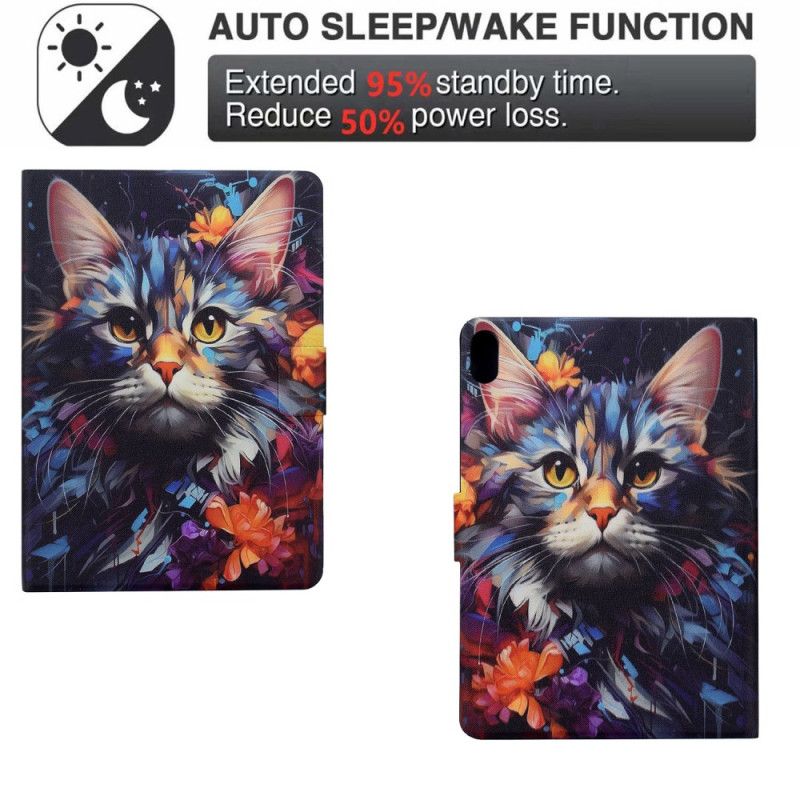 Folio Deksel Samsung Galaxy Tab S11 Kunstnerisk Katt Beskyttelse Deksel