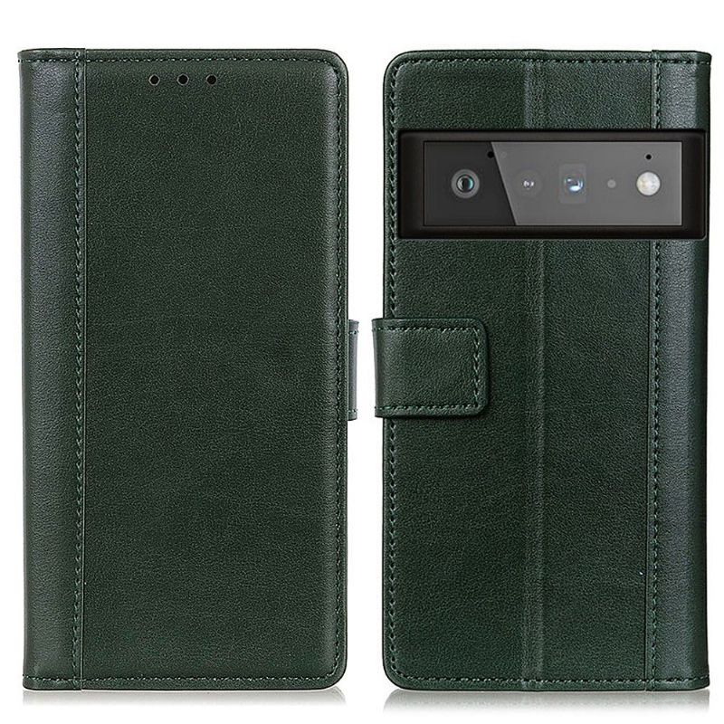Lærdeksel Til Google Pixel 6 Pro Folio Deksel Cerena Folio Imitert Skinn