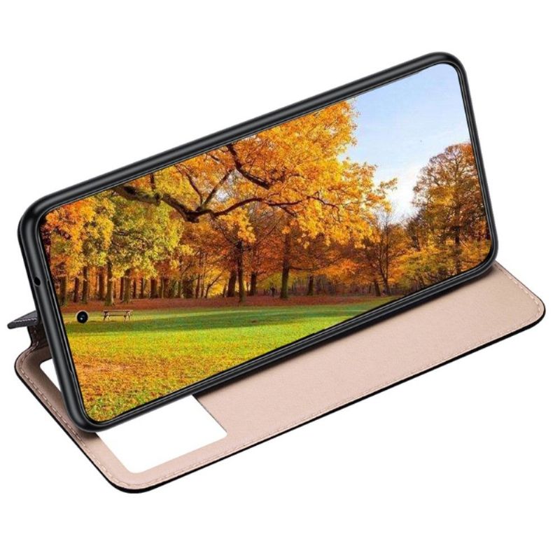 Folio Deksel Til Vivo X60 Ekte Skinn Med Windows