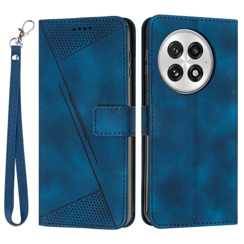 Lærdeksel Folio Deksel Oneplus 13 Mobildeksel Striper Med Semsket Skinneffekt