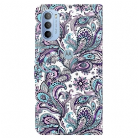 Folio Deksel Til Motorola Moto G31 / Moto G41 Anti-fall Paisleyblomst