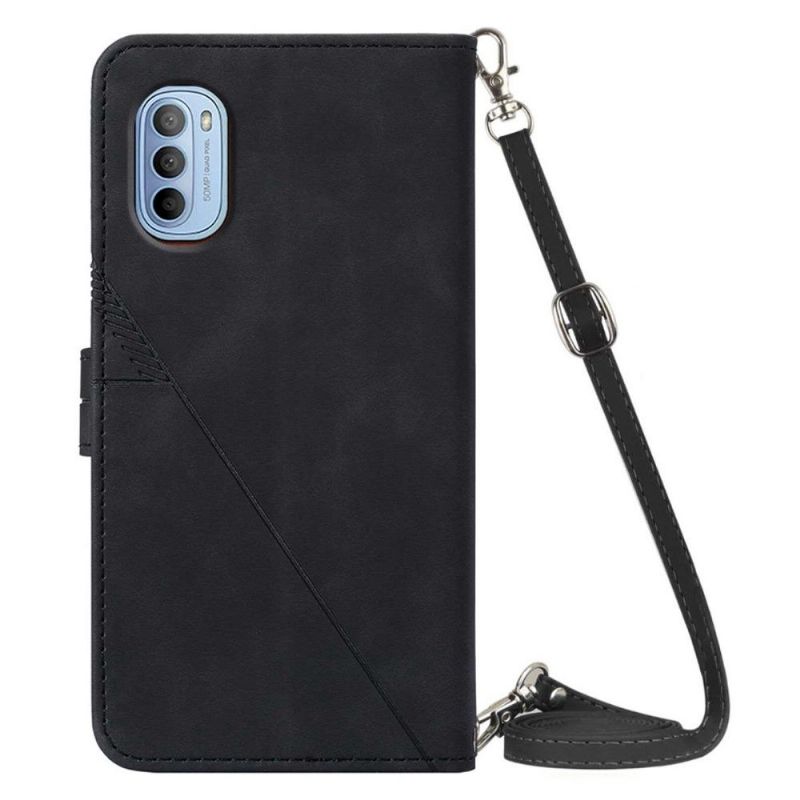 Folio Deksel Til Motorola Moto G31 / Moto G41 Geometrisk Design Med Stropp