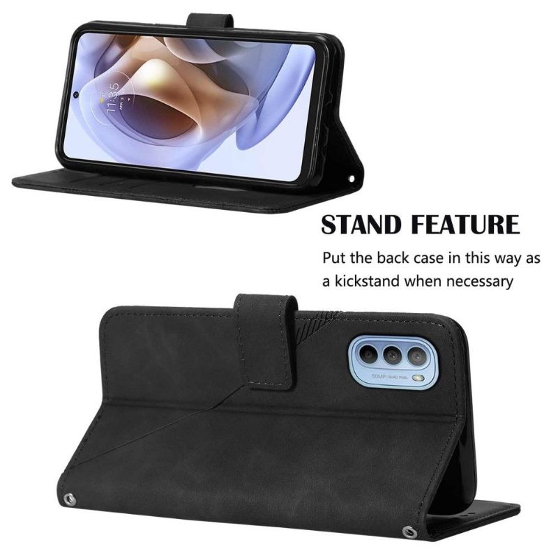 Folio Deksel Til Motorola Moto G31 / Moto G41 Geometrisk Design Med Stropp