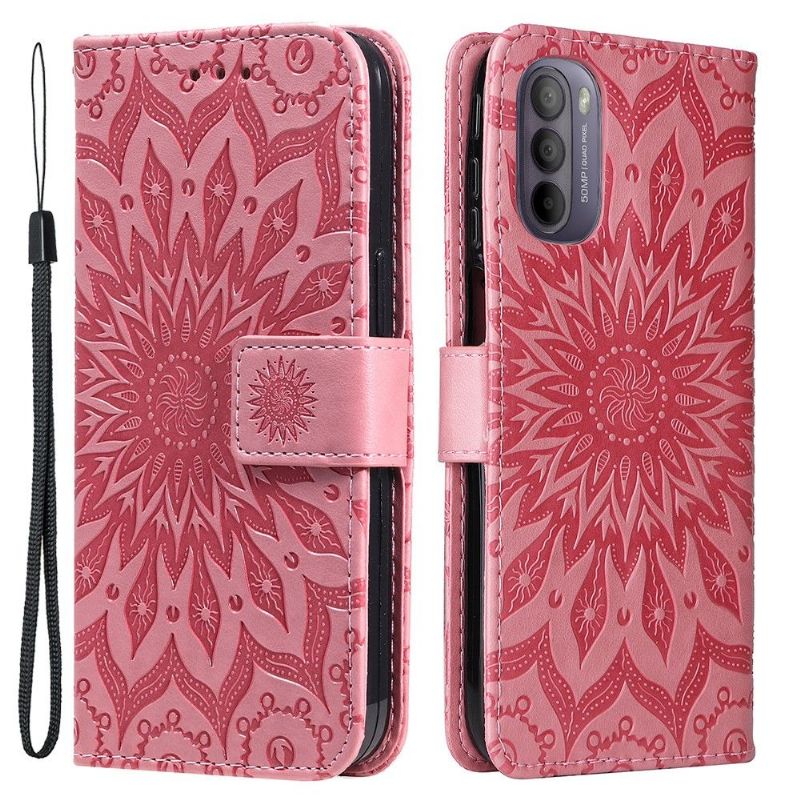 Folio Deksel Til Motorola Moto G31 / Moto G41 Med Kjede Solsikke