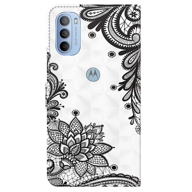 Lærdeksel Til Motorola Moto G31 / Moto G41 Blondeblomster