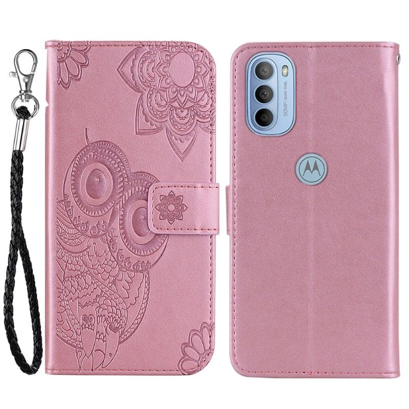 Lærdeksel Til Motorola Moto G31 / Moto G41 Preget Ugle