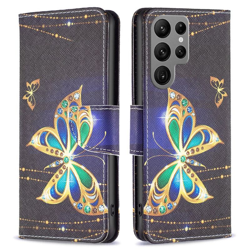 Folio Deksel Til Samsung Galaxy S24 Ultra 5g Sommerfuglsmykker