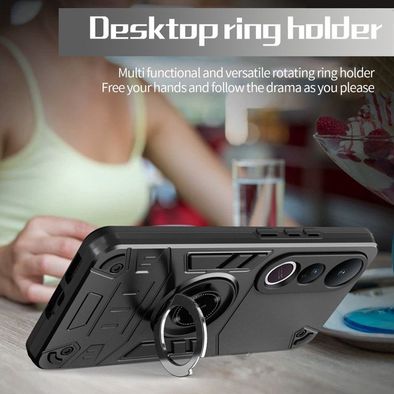 Deksel Til Vivo V50 Lite 5g Roterende Stativ Og Forsterket Beskyttelse
