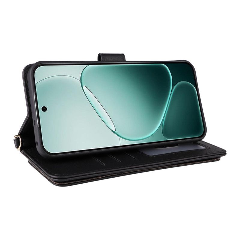 Folio Deksel Vivo V50 Lite 5g Vattert Med Skulderstropp Og Snor